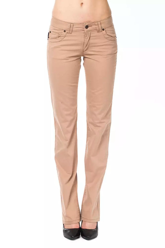 Beige Cotton Jeans & Pant