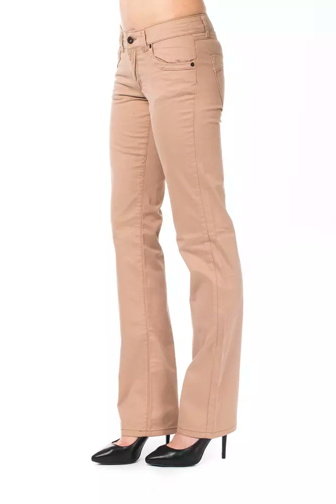 Beige Cotton Jeans & Pant
