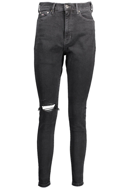 Black Cotton Jeans & Pant
