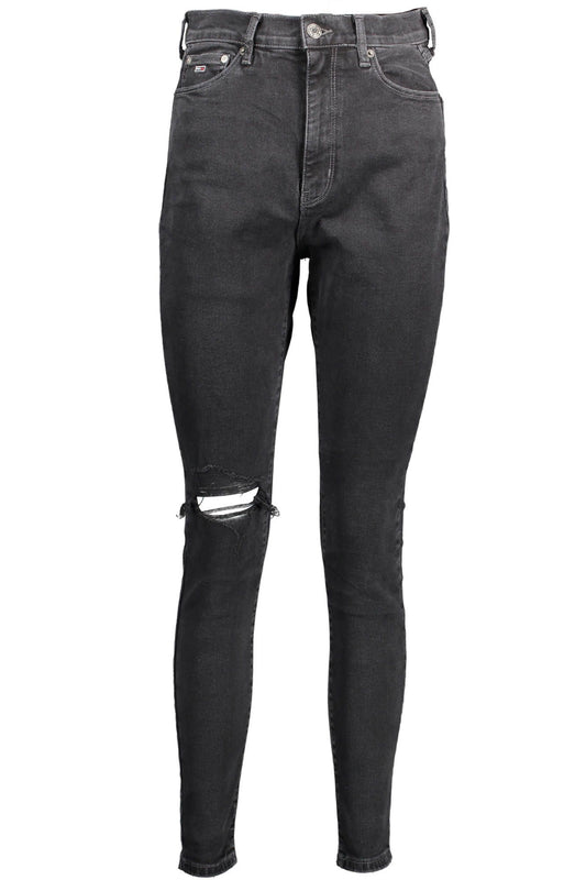 Black Cotton Jeans & Pant