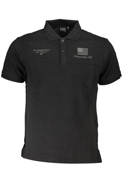 Black Cotton Polo Shirt