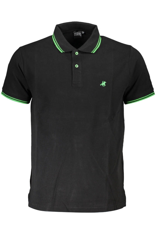Black Cotton Polo Shirt