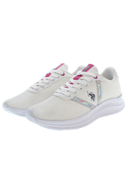 White Polyester Sneaker